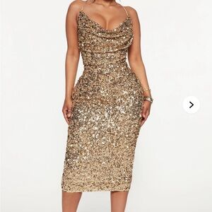 Gold Sequin Women's Dress